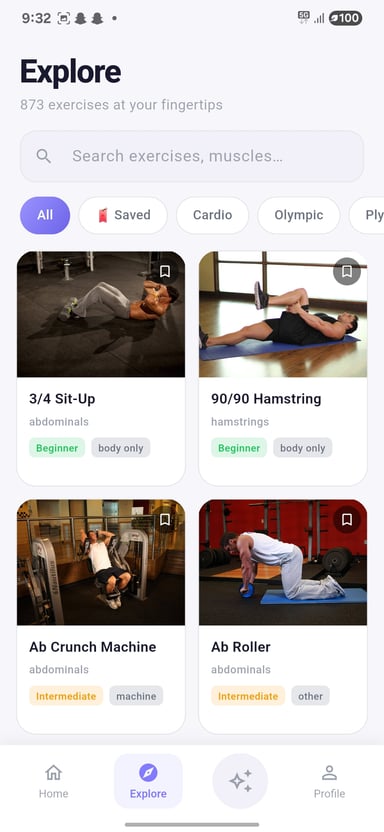 WorkoutGenie Explore