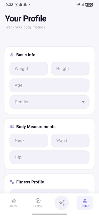 WorkoutGenie Profile