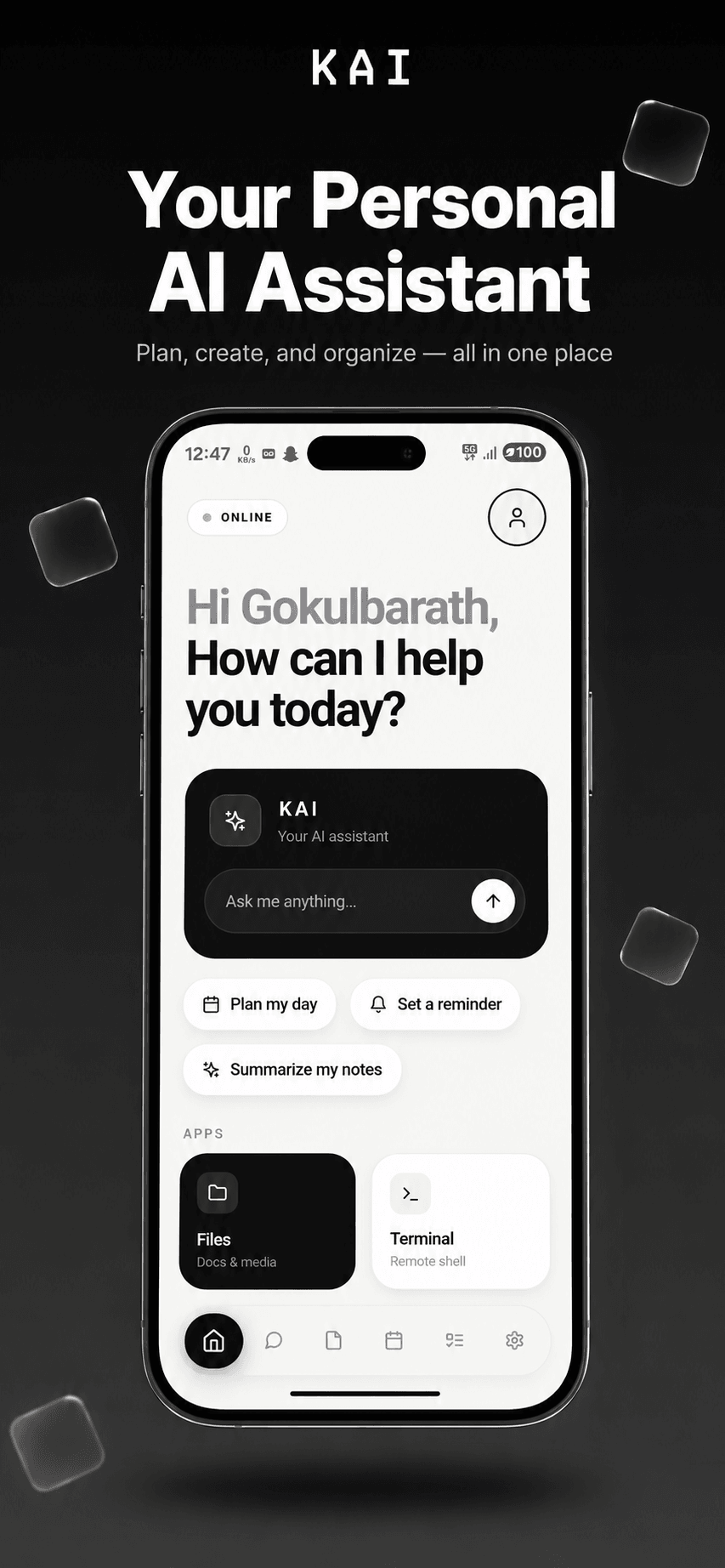 KAI AI — your personal AI assistant home